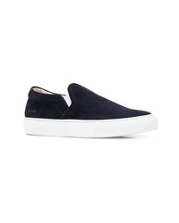 Baskets à enfiler en daim bleu marine Common Projects