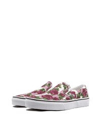 Baskets à enfiler en toile à fleurs roses Vans