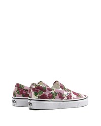 Baskets à enfiler en toile à fleurs roses Vans