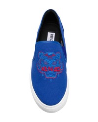 Baskets à enfiler en toile bleues Kenzo