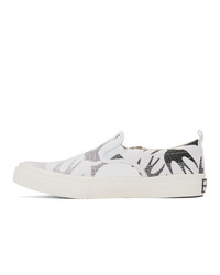 Baskets à enfiler en toile imprimées blanches et noires McQ Alexander McQueen