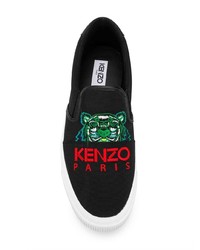 Baskets à enfiler en toile noires Kenzo