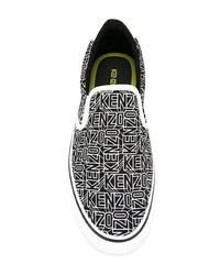 Baskets à enfiler imprimées noires et blanches Kenzo