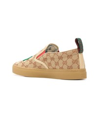 Baskets à enfiler marron clair Gucci