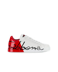 Baskets basses blanc et rouge Dolce & Gabbana