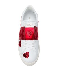 Baskets basses blanc et rouge Valentino