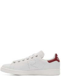 Baskets basses blanc et rouge Adidas By Raf Simons
