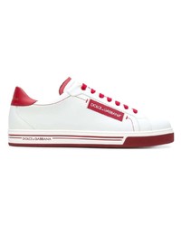 Baskets basses blanc et rouge Dolce & Gabbana