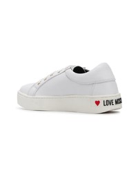 Baskets basses blanc et rouge Love Moschino