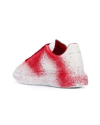 Baskets basses blanc et rouge Alexander McQueen