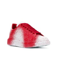 Baskets basses blanc et rouge Alexander McQueen