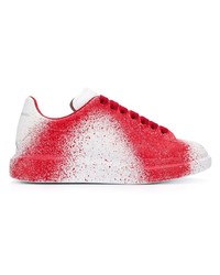 Baskets basses blanc et rouge Alexander McQueen