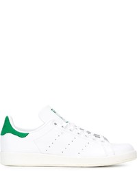 Baskets basses blanc et vert adidas