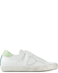 Baskets basses blanc et vert Philippe Model