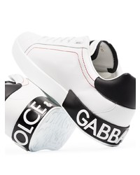 Baskets basses blanches et noires Dolce & Gabbana