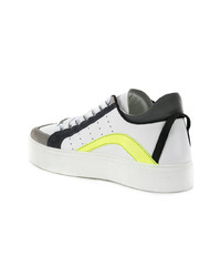 Baskets basses blanches et noires DSQUARED2