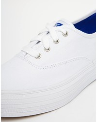Baskets basses blanches Keds