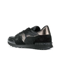 Baskets basses camouflage noires Valentino