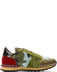 Baskets basses camouflage vert foncé Valentino