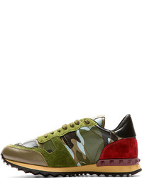 Baskets basses camouflage vert foncé Valentino