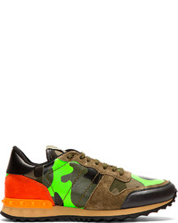 Baskets basses camouflage vertes Valentino