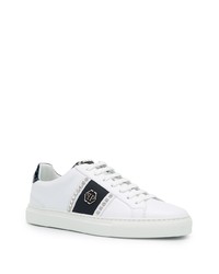 Baskets basses en cuir à clous blanches et noires Philipp Plein