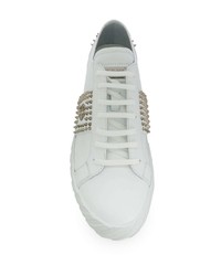 Baskets basses en cuir à clous blanches Philipp Plein