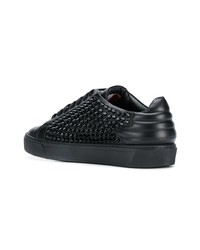 Baskets basses en cuir à clous noires Philipp Plein