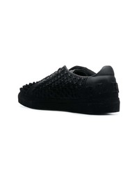 Baskets basses en cuir à clous noires Philipp Plein