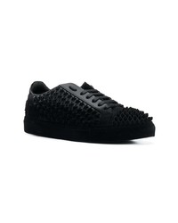 Baskets basses en cuir à clous noires Philipp Plein