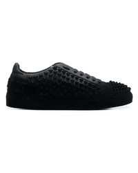 Baskets basses en cuir à clous noires Philipp Plein