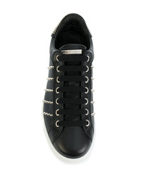 Baskets basses en cuir à clous noires DSQUARED2