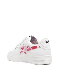 Baskets basses en cuir à étoiles blanches BAPE BLACK *A BATHING APE®