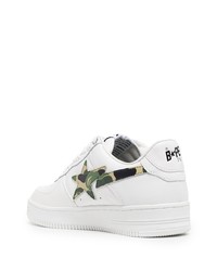 Baskets basses en cuir à étoiles blanches BAPE BLACK *A BATHING APE®