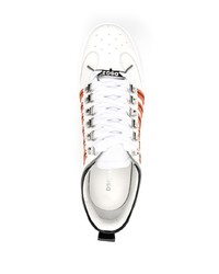 Baskets basses en cuir à rayures horizontales blanches DSQUARED2