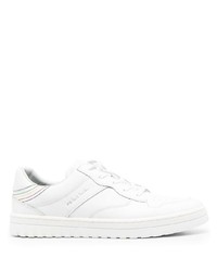 Baskets basses en cuir à rayures horizontales blanches PS Paul Smith