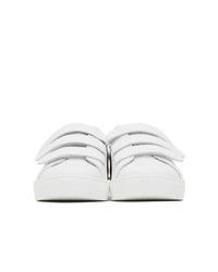 Baskets basses en cuir à rayures horizontales blanches Etro