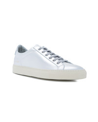 Baskets basses en cuir argentées Common Projects