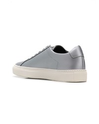 Baskets basses en cuir argentées Common Projects