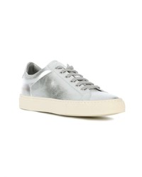 Baskets basses en cuir argentées Common Projects