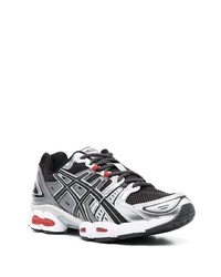 Baskets basses en cuir argentées Asics