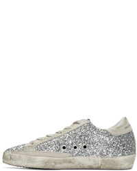 Baskets basses en cuir argentées Golden Goose Deluxe Brand