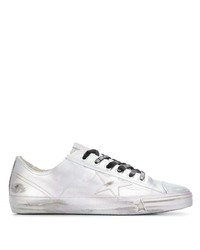 Baskets basses en cuir argentées Golden Goose