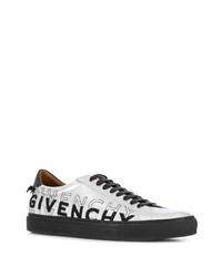 Baskets basses en cuir argentées Givenchy