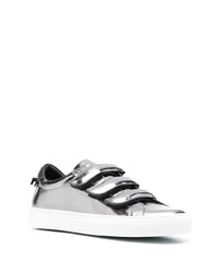 Baskets basses en cuir argentées Givenchy