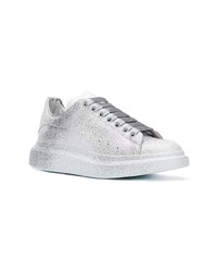 Baskets basses en cuir argentées Alexander McQueen