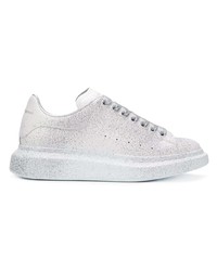 Baskets basses en cuir argentées Alexander McQueen