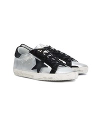 Baskets basses en cuir argentées Golden Goose Deluxe Brand