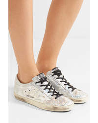 Baskets basses en cuir argentées Golden Goose Deluxe Brand