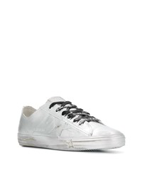 Baskets basses en cuir argentées Golden Goose